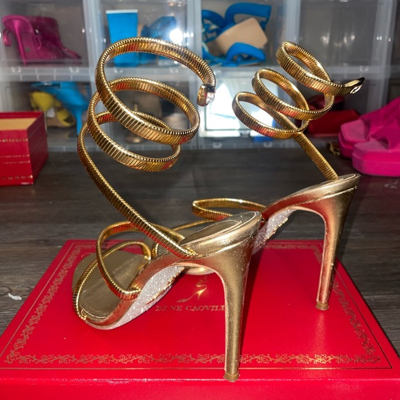 Rene CaoVilla Omega / Juniper Snake Spiral-Wrap Stiletto Sandals - Picture 16 of 16